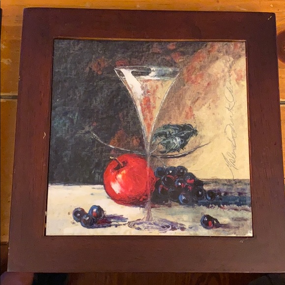 Wall Decor Two 8x8 Framed Ceramic Tileswall Artcocktails Poshmark